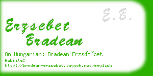 erzsebet bradean business card